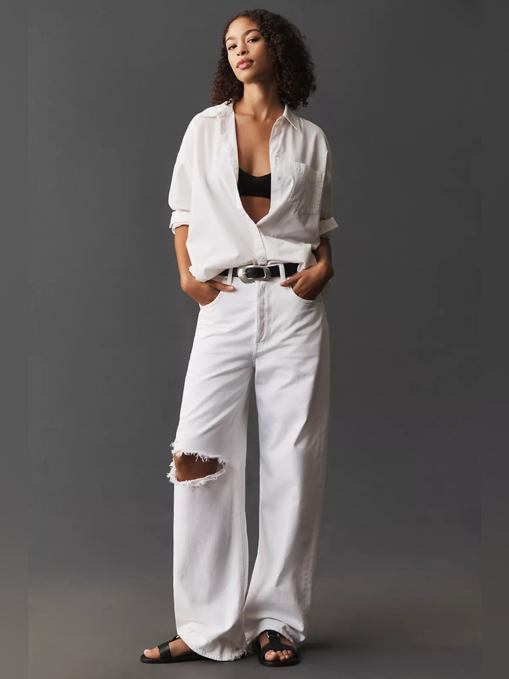 NEW Citizens of Humanity Ayla Baggy High-Rise Wide-Leg Jeans in Zinc, Size 28